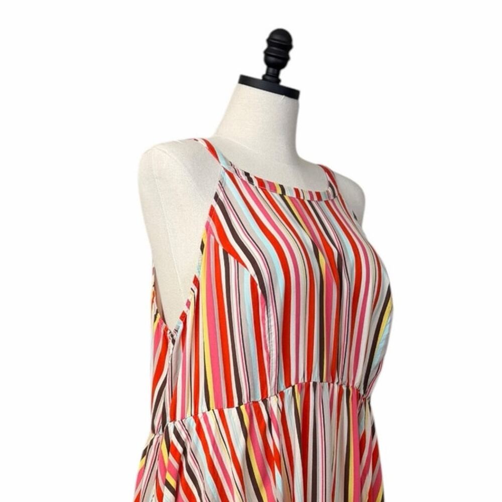 Torrid High Low Midi Dress Size 3X Sleeveless Flowy Multicolor Stripe Sundress - Picture 8 of 12